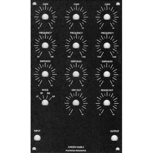 haible polymoog resonators, panel, MOTM 3U