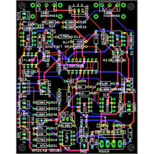 am2140 res filter, pcb only (PCBAM2140NONE10) by synthcube.com