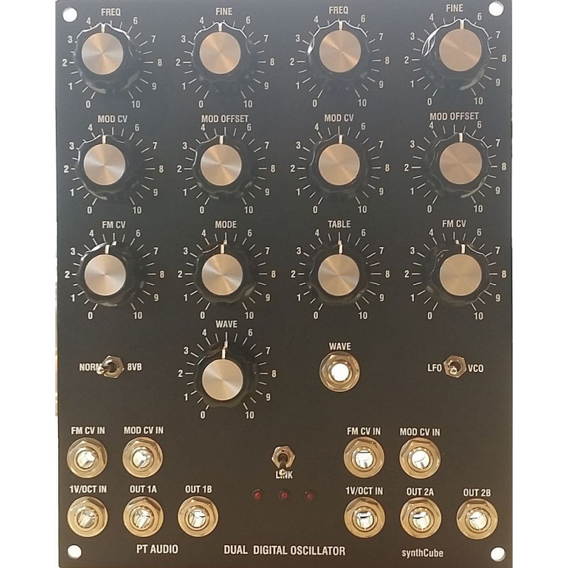 pt audio dual digital oscillator, MOTM, 4U (ASMPTDDOSMOTM4U) by synthcube.com