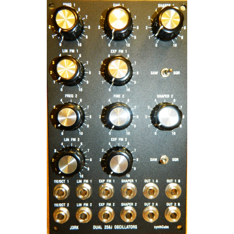 j3rk dual 258j oscillators, panel only, motm, 3U (PANDS258KMOTM3U) by synthcube.com