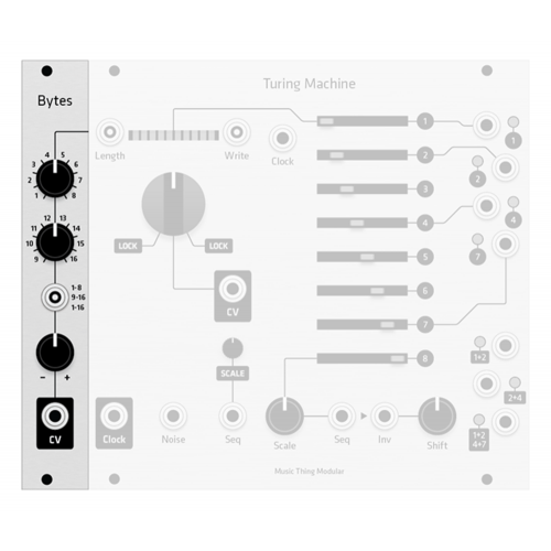 turing bytes expander, pcb+grayscale panel (BNDMTTBYTEGRY08) by synthcube.com
