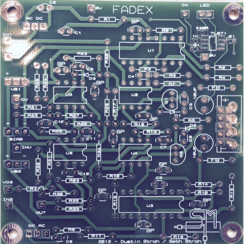 j3rk  fadr  crossfade/pan, pcb only (PCBDSXFDRNONE10) by synthcube.com